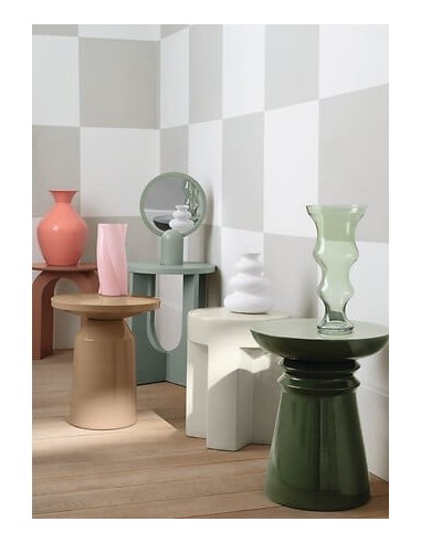 TAVOLI: vendita online Tavolino da caffè, Bloom, diametro 40 cm, verde di gris, MDF, finitura opaca, stile moderno in offerta