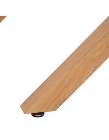 TAVOLI: vendita online Tavolo da pranzo Jorel, 180x90 cm, vetro temperato, metallo effetto rovere, rettangolare in offerta