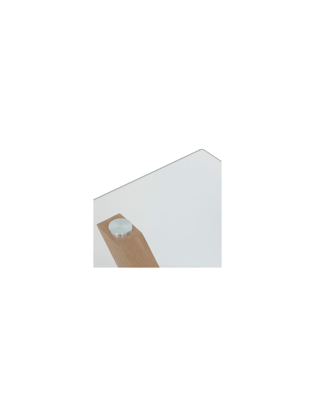 TAVOLI: vendita online Tavolo da pranzo Jorel, 180x90 cm, vetro temperato, metallo effetto rovere, rettangolare in offerta