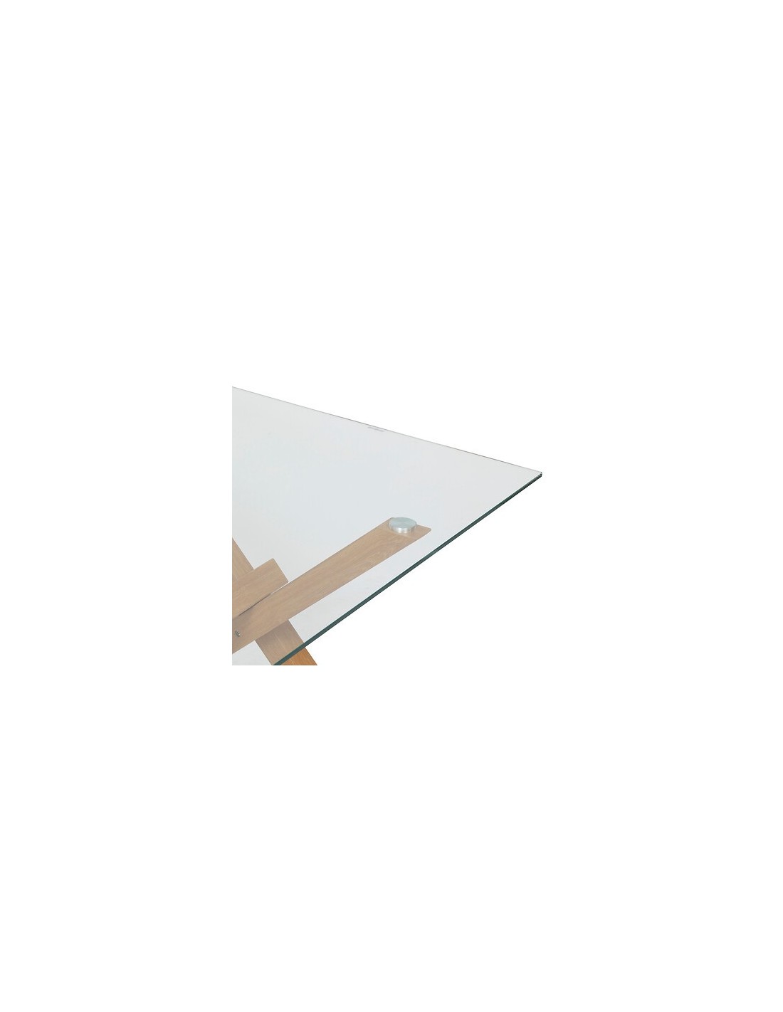 TAVOLI: vendita online Tavolo da pranzo Jorel, 180x90 cm, vetro temperato, metallo effetto rovere, rettangolare in offerta
