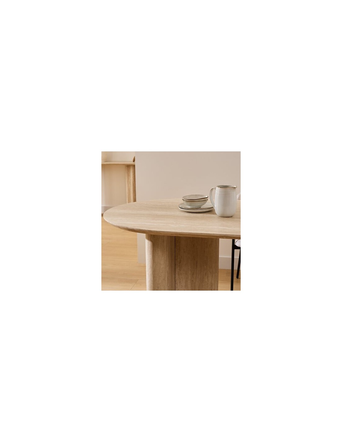TAVOLI: vendita online Tavolo da pranzo Anaya, 180x90 cm, MDF effetto travertino, ovale, finitura opaca in offerta