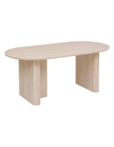 TAVOLI: vendita online Tavolo da pranzo Anaya, 180x90 cm, MDF effetto travertino, ovale, finitura opaca in offerta