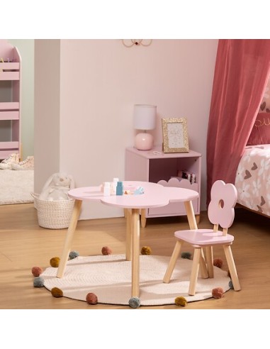 TAVOLI: vendita online Tavolo Dolce Fiore, rosa, 51x51x40 cm, legno MDF e pino, con vano portaoggetti in offerta