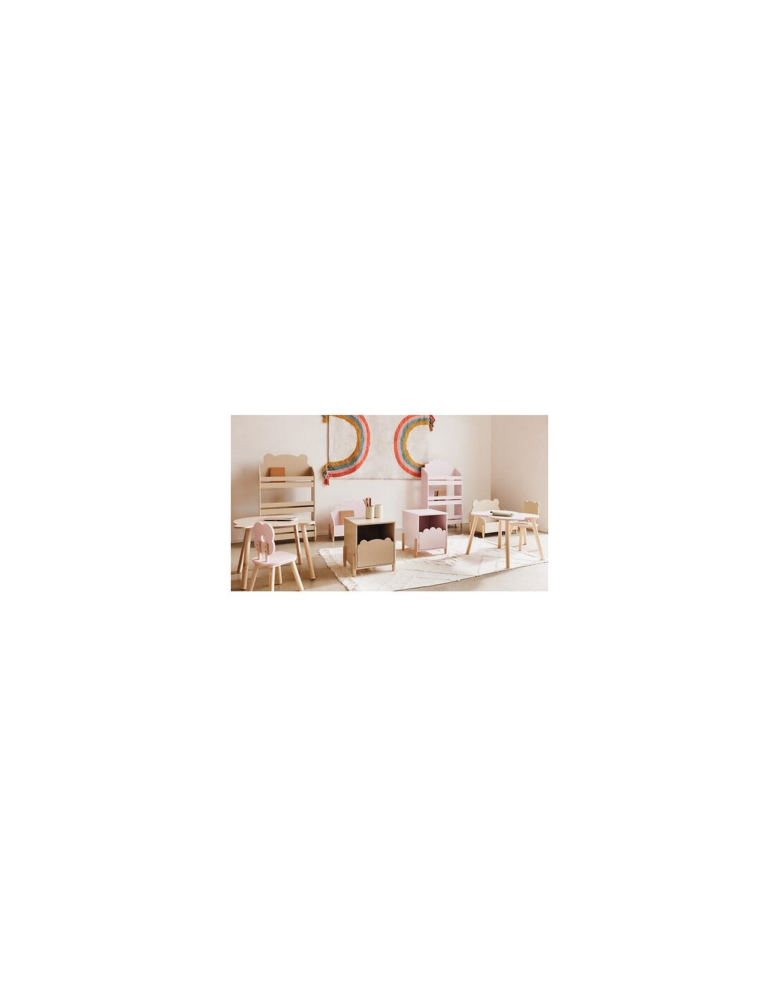TAVOLI: vendita online Tavolo Dolce Fiore, rosa, 51x51x40 cm, legno MDF e pino, con vano portaoggetti in offerta