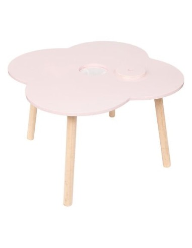 TAVOLI: vendita online Tavolo Dolce Fiore, rosa, 51x51x40 cm, legno MDF e pino, con vano portaoggetti in offerta
