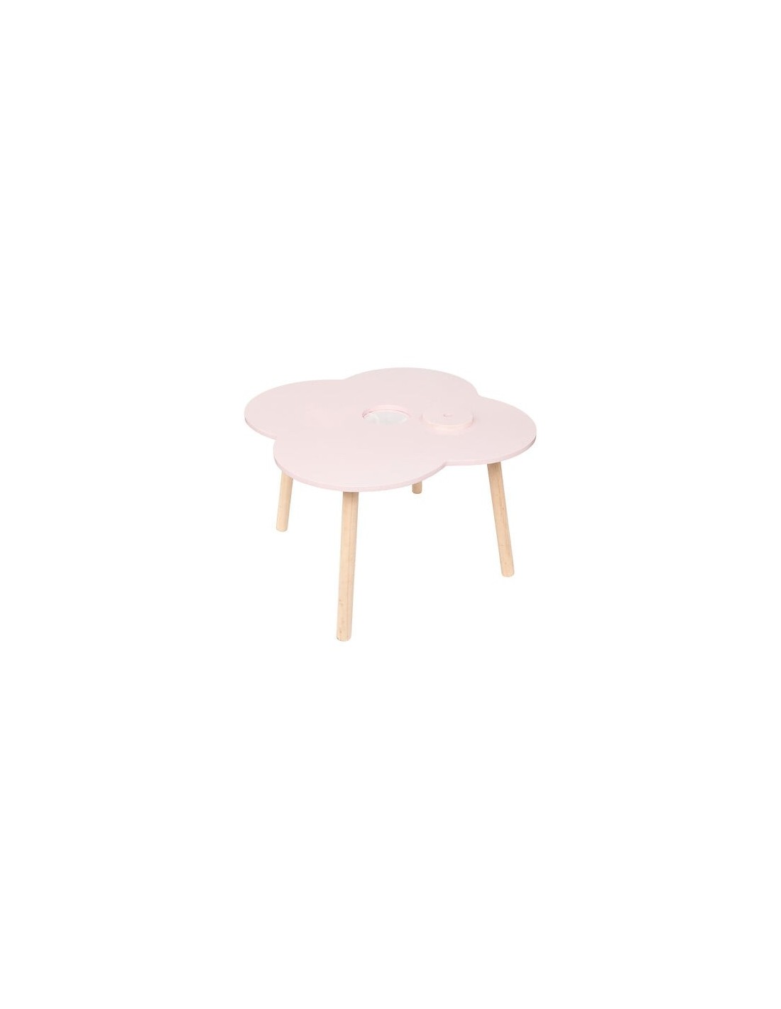 TAVOLI: vendita online Tavolo Dolce Fiore, rosa, 51x51x40 cm, legno MDF e pino, con vano portaoggetti in offerta