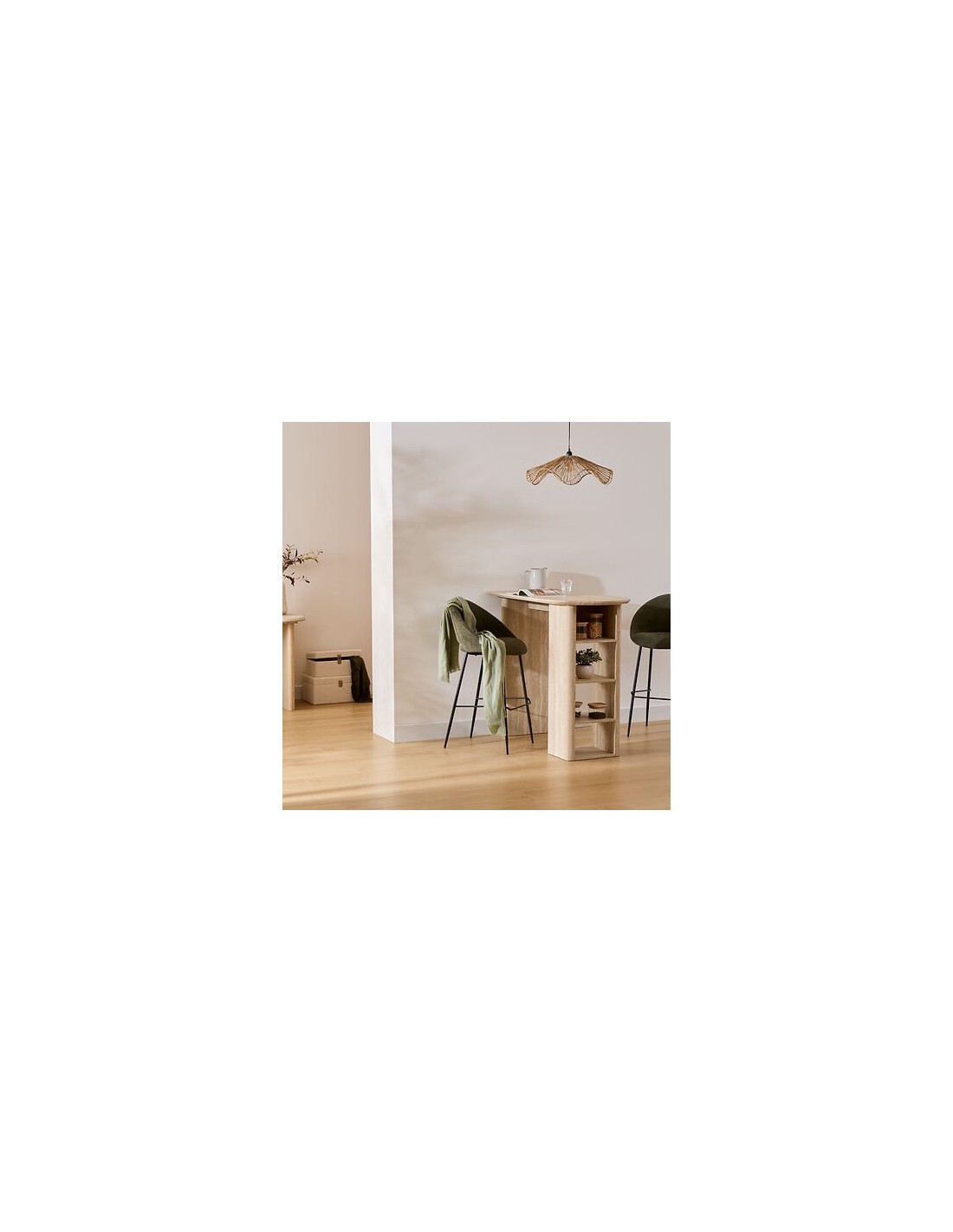 TAVOLI: vendita online Tavolo bar Anaya, 120x60 cm, MDF effetto travertino, ovale, con 4 vani, altezza 103,5 cm in offerta