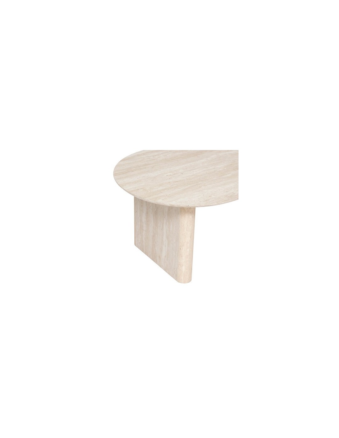 TAVOLI: vendita online Tavolino da caffè Anaya, 120x60 cm, MDF effetto travertino beige, ovale, altezza 40 cm in offerta
