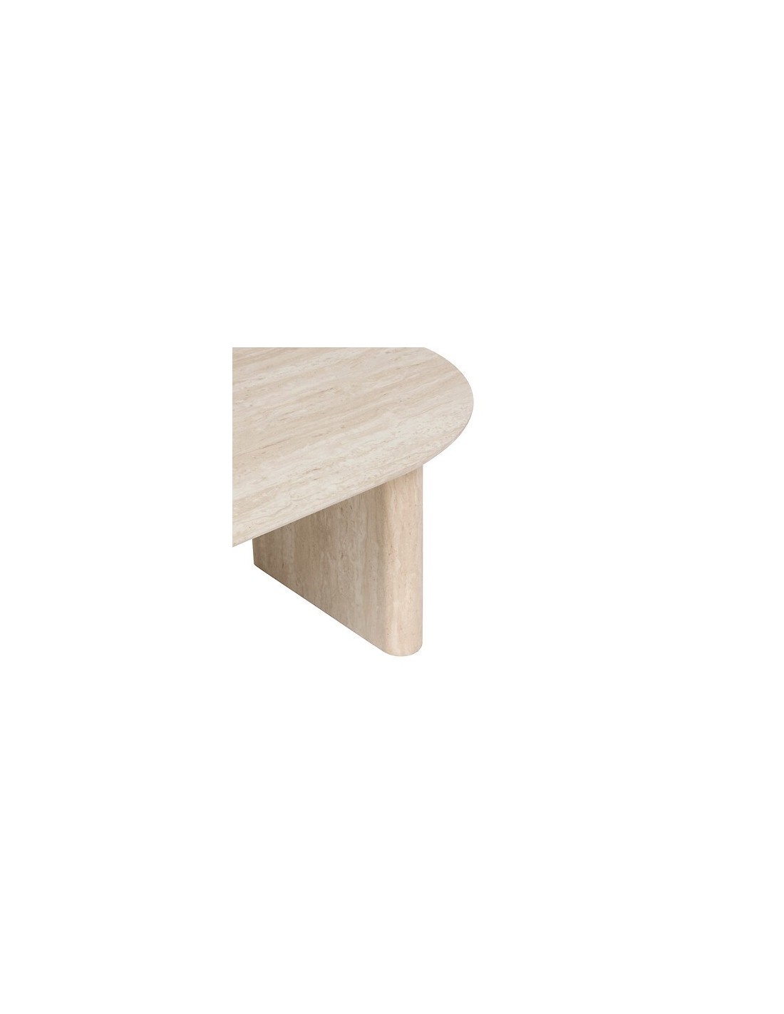 TAVOLI: vendita online Tavolino da caffè Anaya, 120x60 cm, MDF effetto travertino beige, ovale, altezza 40 cm in offerta
