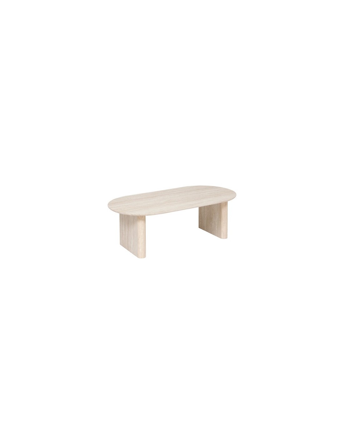 TAVOLI: vendita online Tavolino da caffè Anaya, 120x60 cm, MDF effetto travertino beige, ovale, altezza 40 cm in offerta