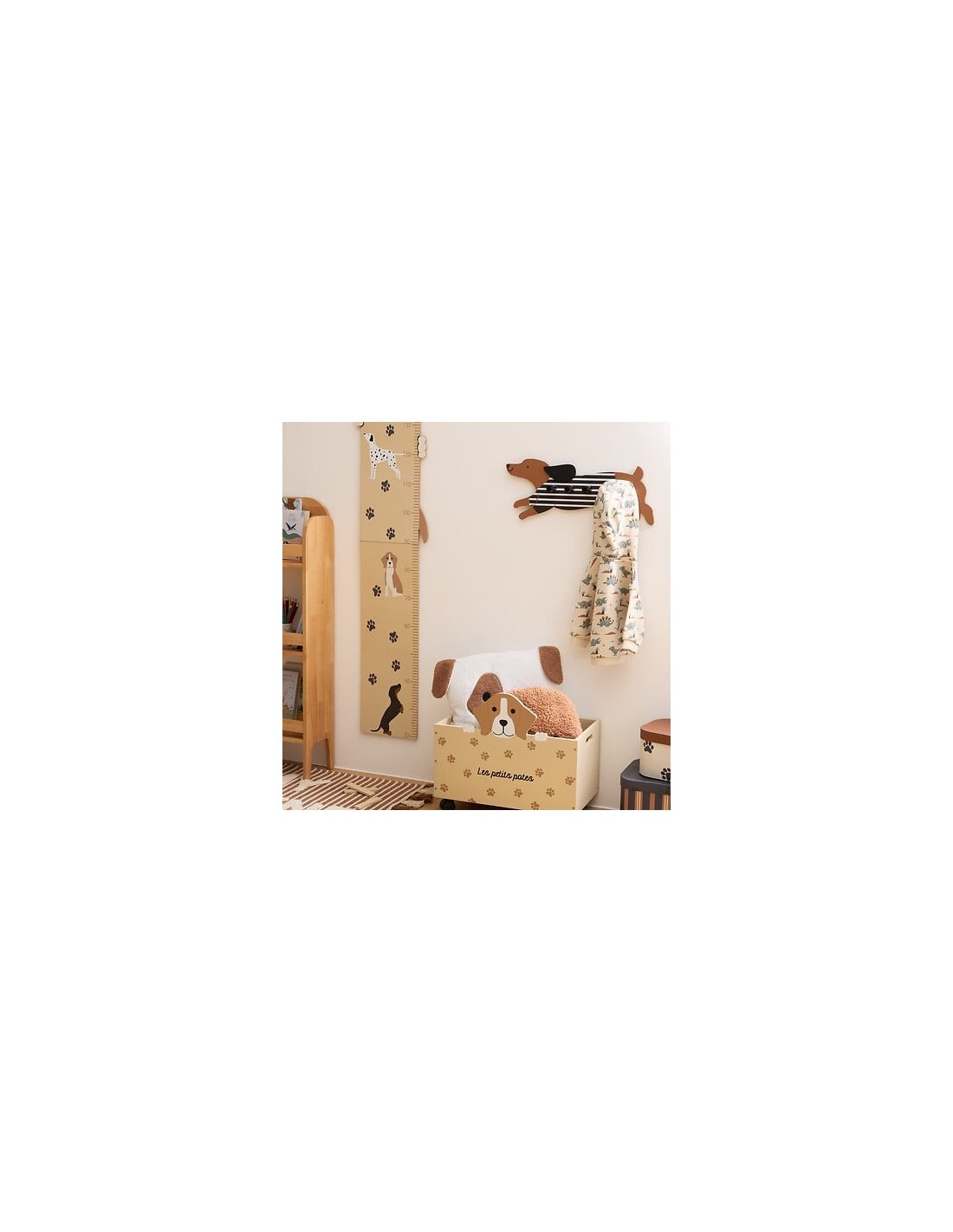 APPENDIABITI: vendita online Appendiabiti cane, 5 ganci, MDF marrone, L. 50 cm, collezione Les Petits Potes in offerta