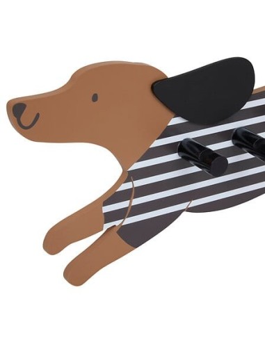 APPENDIABITI: vendita online Appendiabiti cane, 5 ganci, MDF marrone, L. 50 cm, collezione Les Petits Potes in offerta