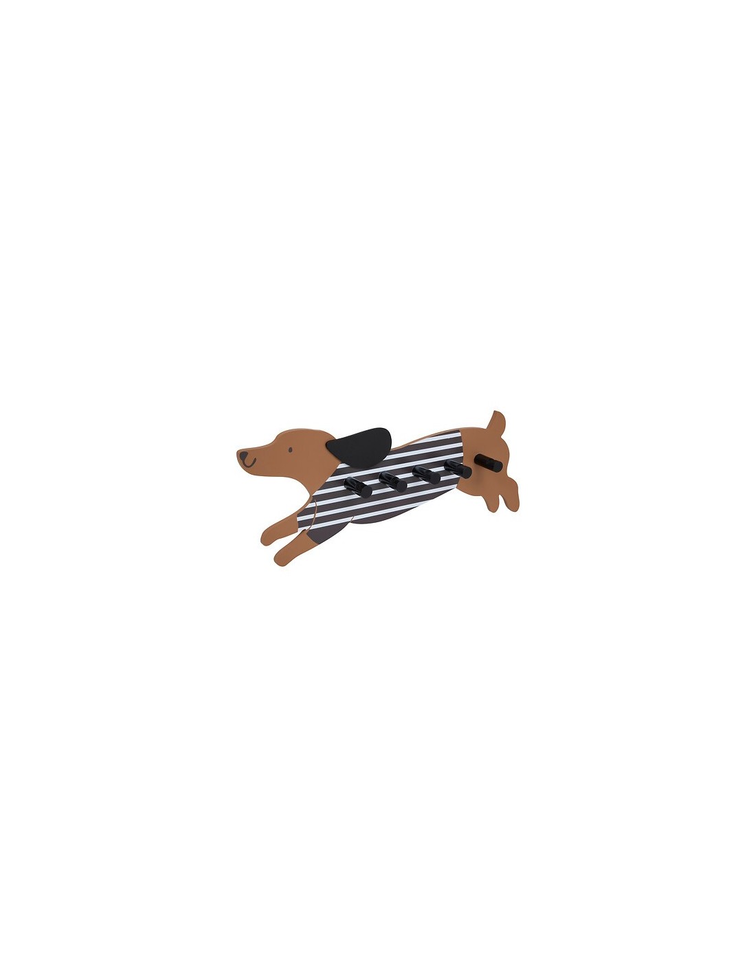 APPENDIABITI: vendita online Appendiabiti cane, 5 ganci, MDF marrone, L. 50 cm, collezione Les Petits Potes in offerta