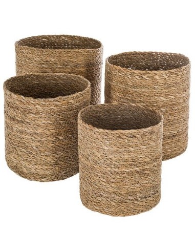 OGGETTISTICA: vendita online Set di 4 Ceste Emmet, Canna Naturale, Marrone, Ø 19 cm, Ø 21.5 cm, Ø 24 cm, Ø 27.5 cm in offerta