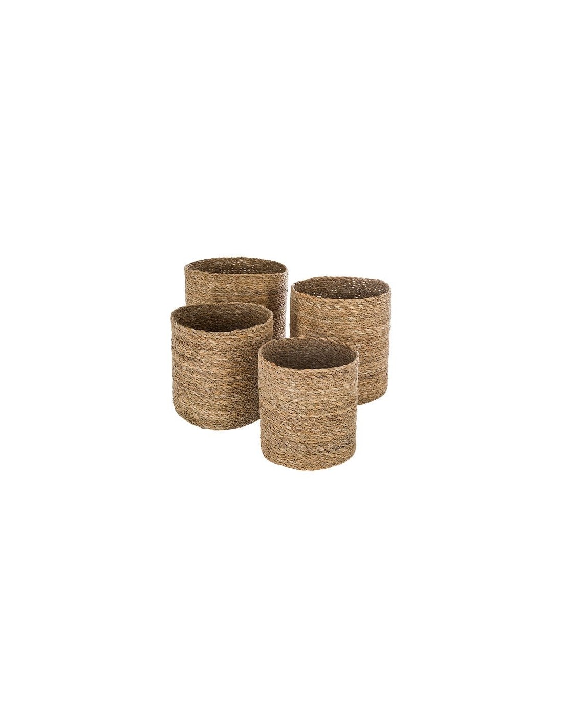 OGGETTISTICA: vendita online Set di 4 Ceste Emmet, Canna Naturale, Marrone, Ø 19 cm, Ø 21.5 cm, Ø 24 cm, Ø 27.5 cm in offerta