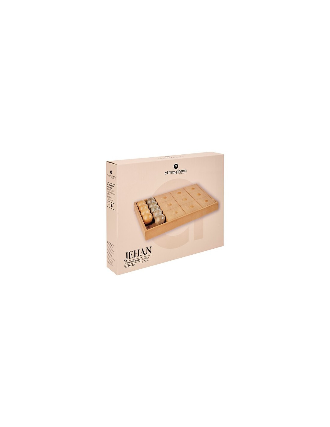 OGGETTISTICA: vendita online Gioco di Tris Jehan, Legno Naturale, Marrone, 40 x 30 x 4 cm in offerta