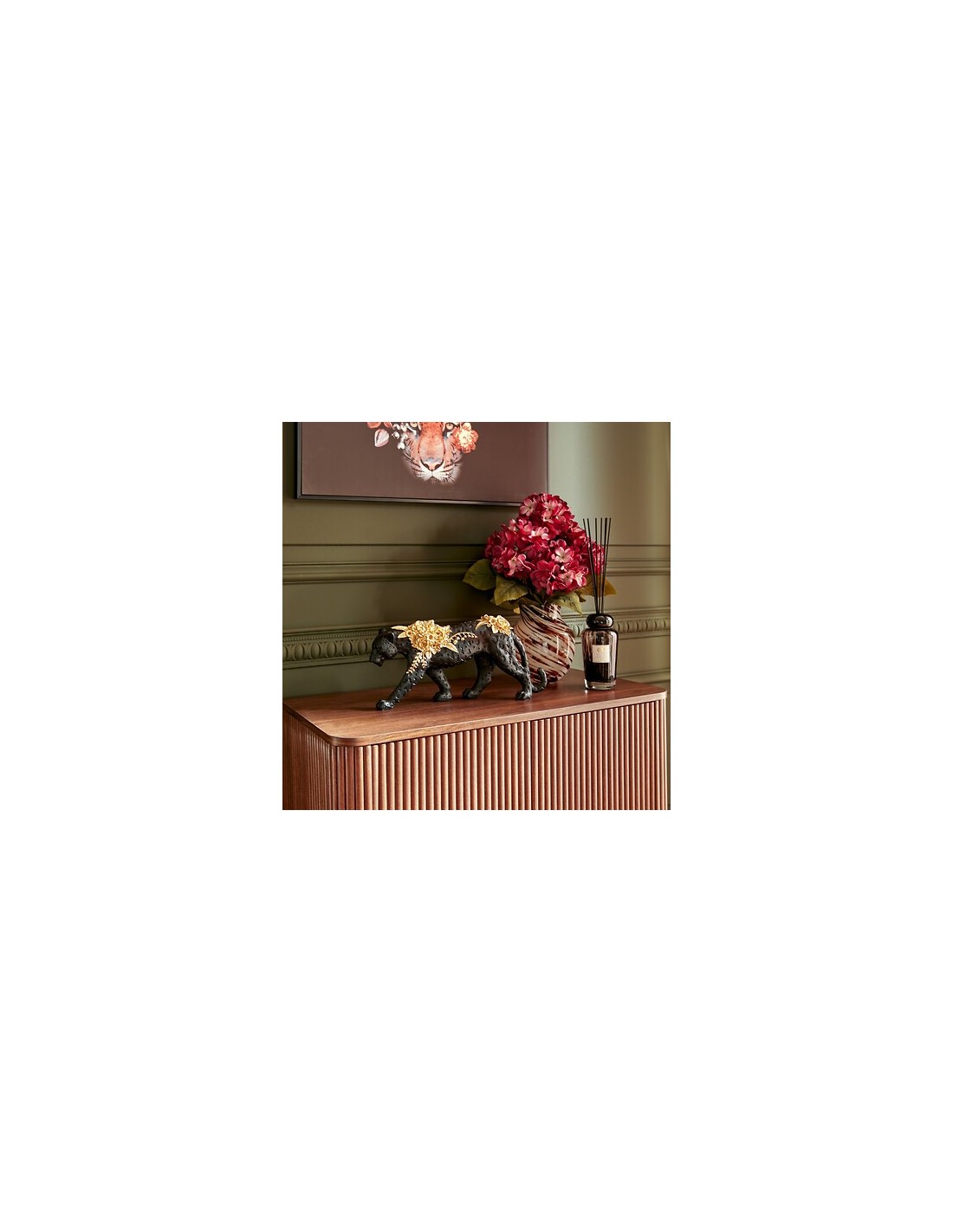 OGGETTISTICA: vendita online Pantera Decorativa Belli, Resina Nera, L 40 cm, P 8,5 cm, H 18,5 cm in offerta
