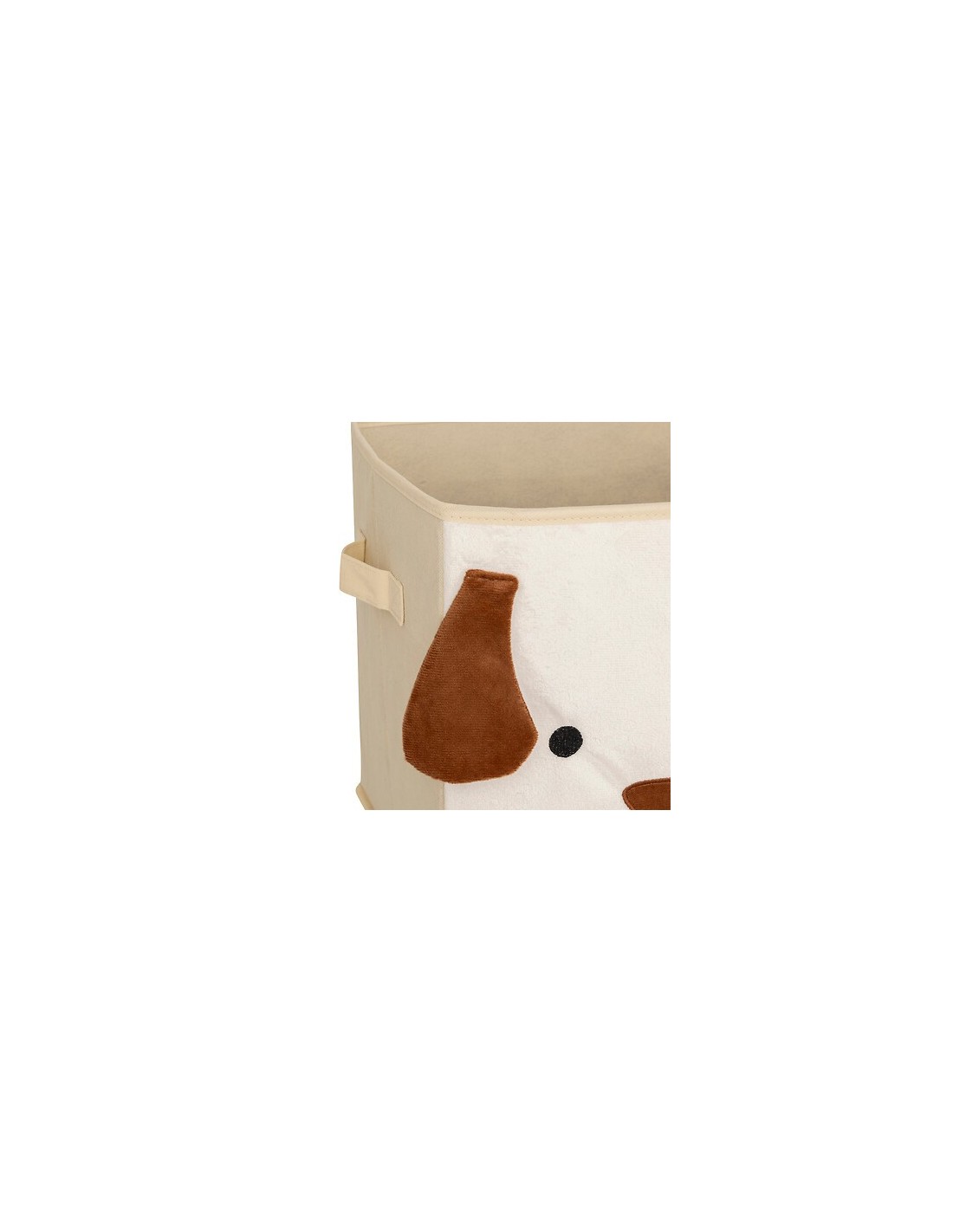 OGGETTISTICA: vendita online Scatola Contenitore in Velluto Beige con Stampa Cane, 29 x 29 x 29 cm – Pieghevole in offerta