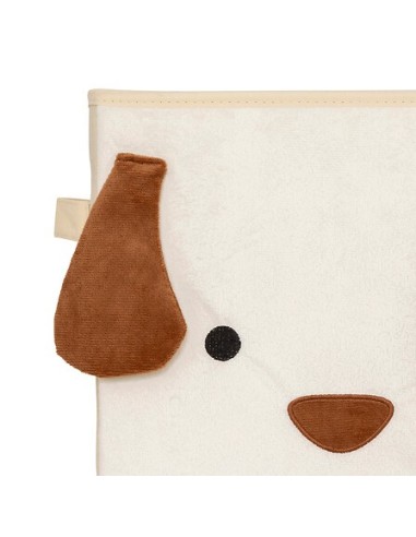 OGGETTISTICA: vendita online Scatola Contenitore in Velluto Beige con Stampa Cane, 29 x 29 x 29 cm – Pieghevole in offerta