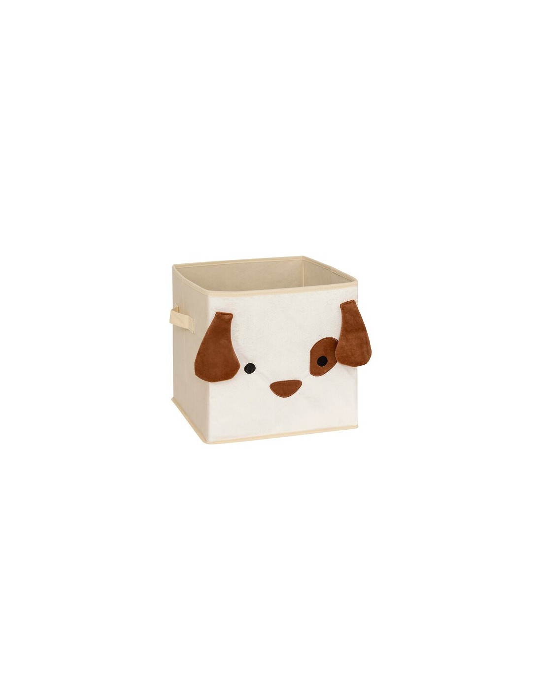 OGGETTISTICA: vendita online Scatola Contenitore in Velluto Beige con Stampa Cane, 29 x 29 x 29 cm – Pieghevole in offerta