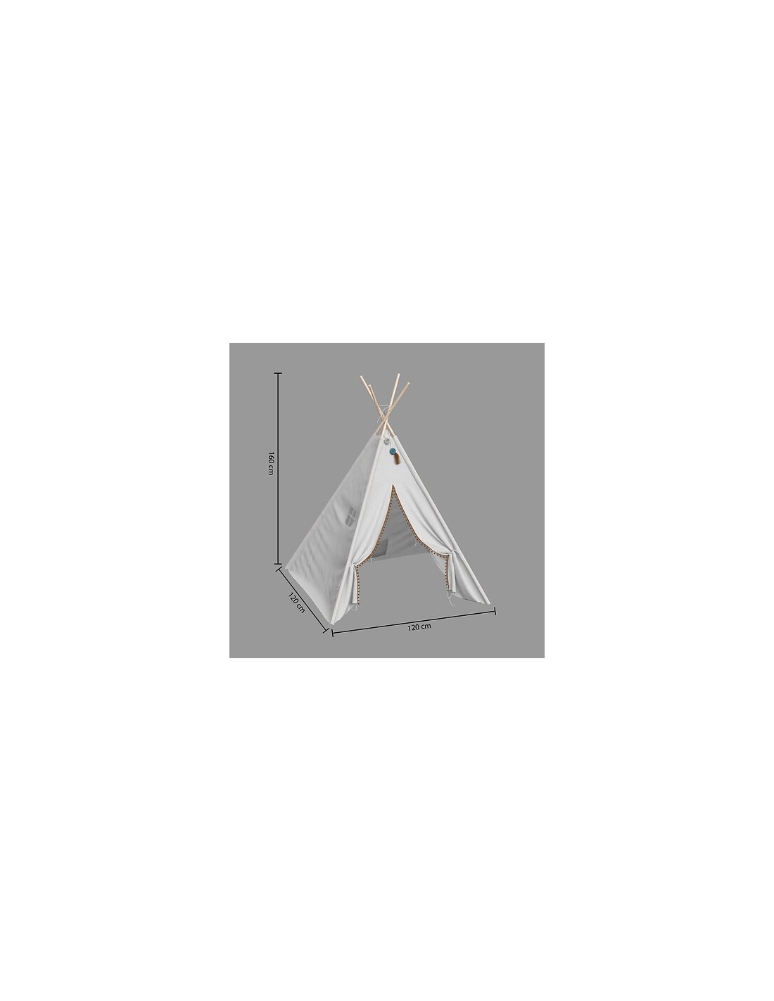 OGGETTISTICA: vendita online Tipi Bambini, Wapi, 120 x 120 x 160 cm, Naturale, Beige Lin, Cotone, Poliestere, Legno in offerta