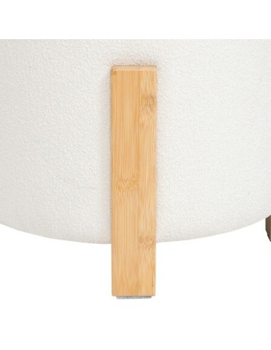 POUF: vendita online Sgabello, Bansa, Diametro 37,5 cm, Gambe Bambù, Bianco, MDF E1 in offerta