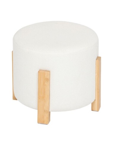 POUF: vendita online Sgabello, Bansa, Diametro 37,5 cm, Gambe Bambù, Bianco, MDF E1 in offerta