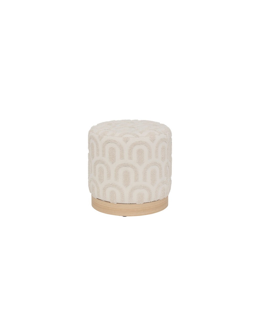 POUF: vendita online Pouf, Copas, Diametro 38 cm, Tufté, Bianco, MDF E1, Pino in offerta
