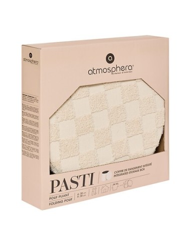 POUF: vendita online Pouf Pieghevole, Pasti, Rotondo, Diametro 38 cm, Tufté, Bianco, MDF E1, Poliestere in offerta