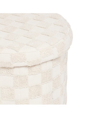 POUF: vendita online Pouf Pieghevole, Pasti, Rotondo, Diametro 38 cm, Tufté, Bianco, MDF E1, Poliestere in offerta