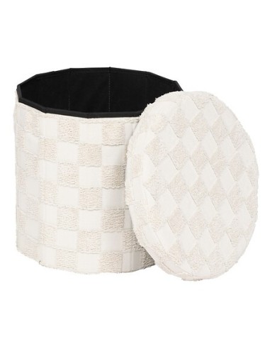 POUF: vendita online Pouf Pieghevole, Pasti, Rotondo, Diametro 38 cm, Tufté, Bianco, MDF E1, Poliestere in offerta