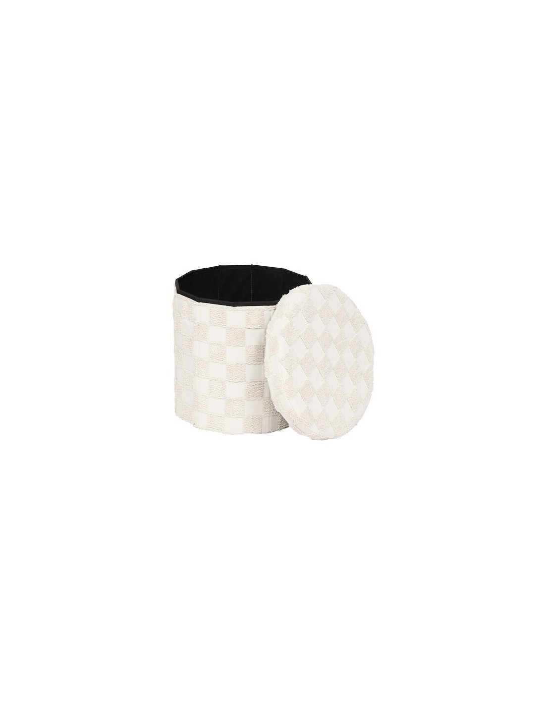 POUF: vendita online Pouf Pieghevole, Pasti, Rotondo, Diametro 38 cm, Tufté, Bianco, MDF E1, Poliestere in offerta