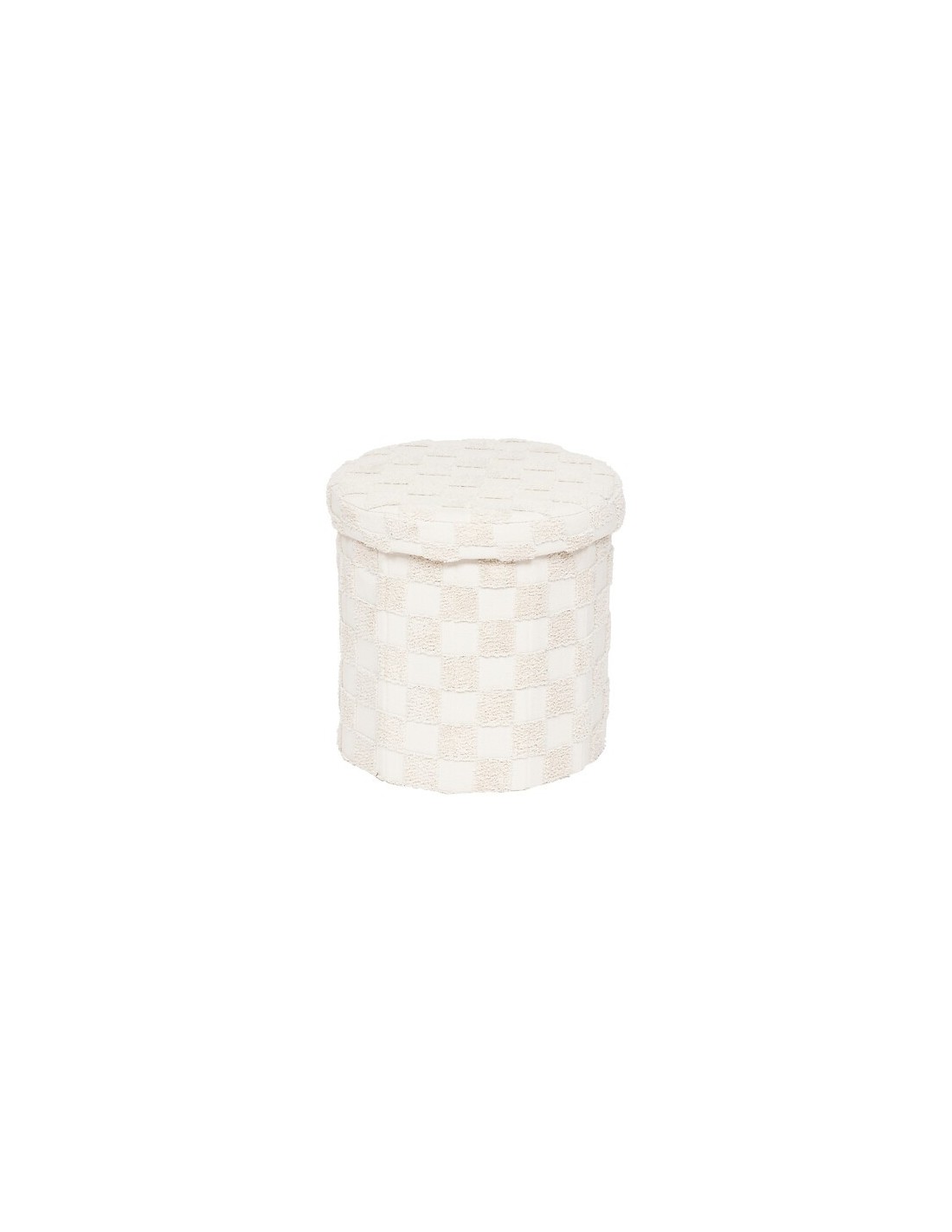 POUF: vendita online Pouf Pieghevole, Pasti, Rotondo, Diametro 38 cm, Tufté, Bianco, MDF E1, Poliestere in offerta