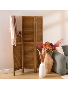 SEPARE' E PARAVENTO: vendita online Paravento, Camila, L. 120 x P. 2 x H. 170 cm, Legno Paulownia, Marrone, Pannelli Pieghevo...