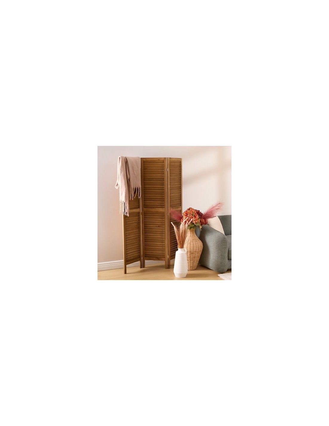 SEPARE' E PARAVENTO: vendita online Paravento, Camila, L. 120 x P. 2 x H. 170 cm, Legno Paulownia, Marrone, Pannelli Pieghevo...