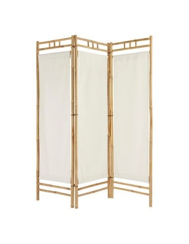 SEPARE' E PARAVENTO: vendita online Paravento, Kael, 135,5 x 170 cm, Bambù, Tessuto Bianco, 3 Pannelli, Pieghevole in offerta