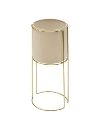 VASI D'ARREDO: vendita online Portavaso, Zigy, Set 2 pezzi, Metallo Dorato, Diametro 28 cm, Altezza 55 cm in offerta