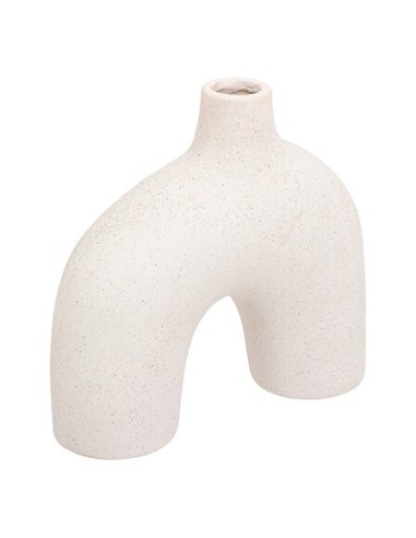 VASI D'ARREDO: vendita online Vaso Asy in Ceramica Sabbiata Bianco, Altezza 18 cm, Design Organico in offerta