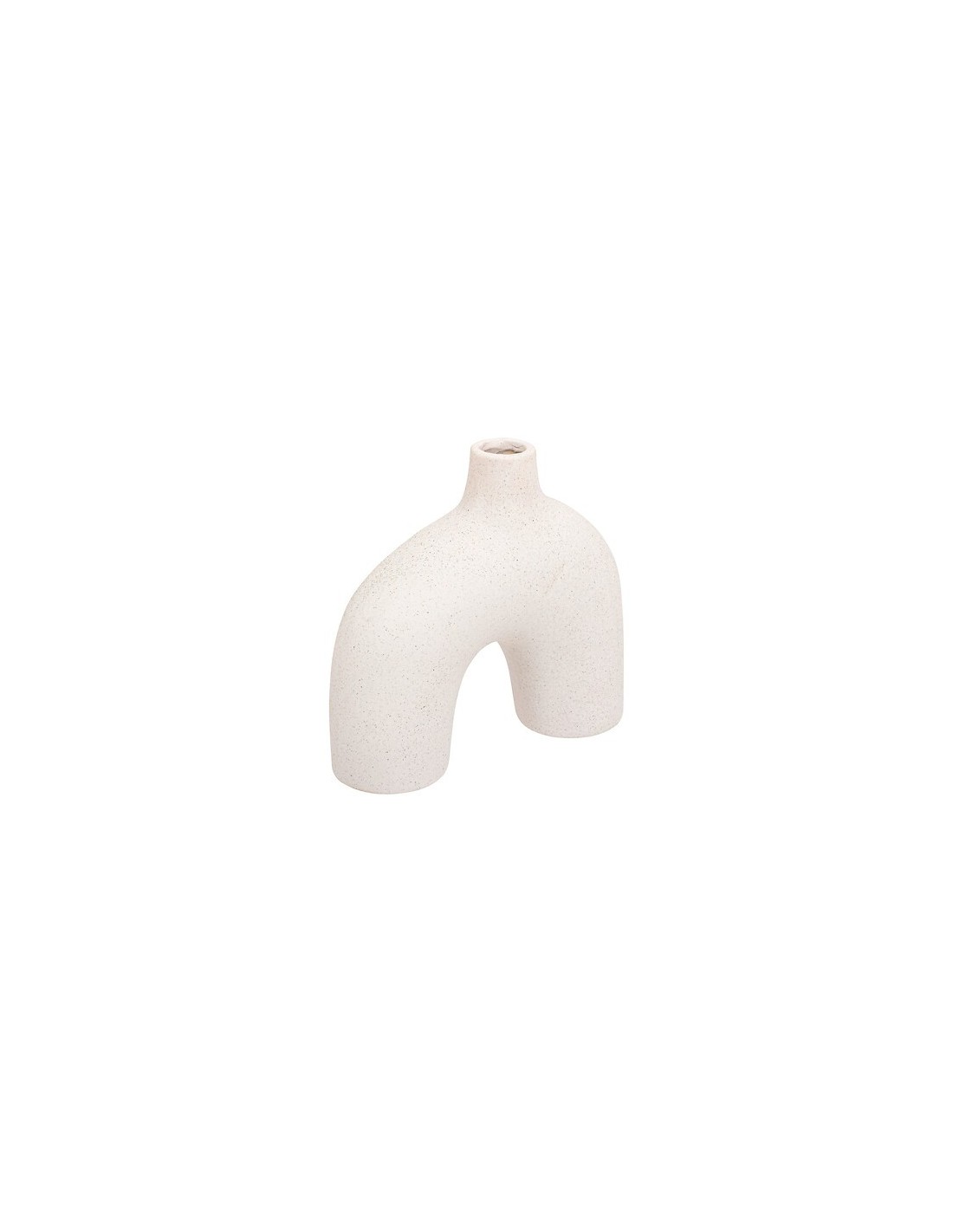VASI D'ARREDO: vendita online Vaso Asy in Ceramica Sabbiata Bianco, Altezza 18 cm, Design Organico in offerta