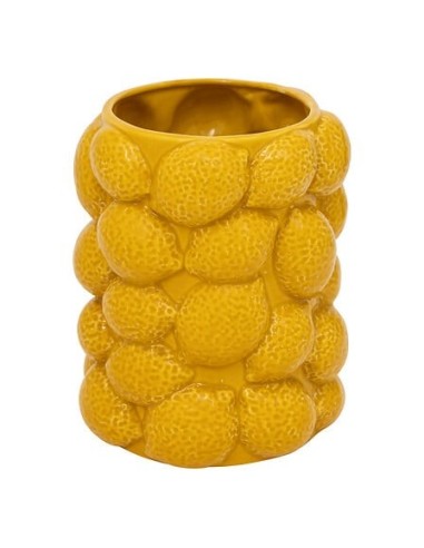VASI D'ARREDO: vendita online Vaso Citrons, Yucatan, Ceramica Gialla, Alto 18 cm, Diametro 14 cm in offerta