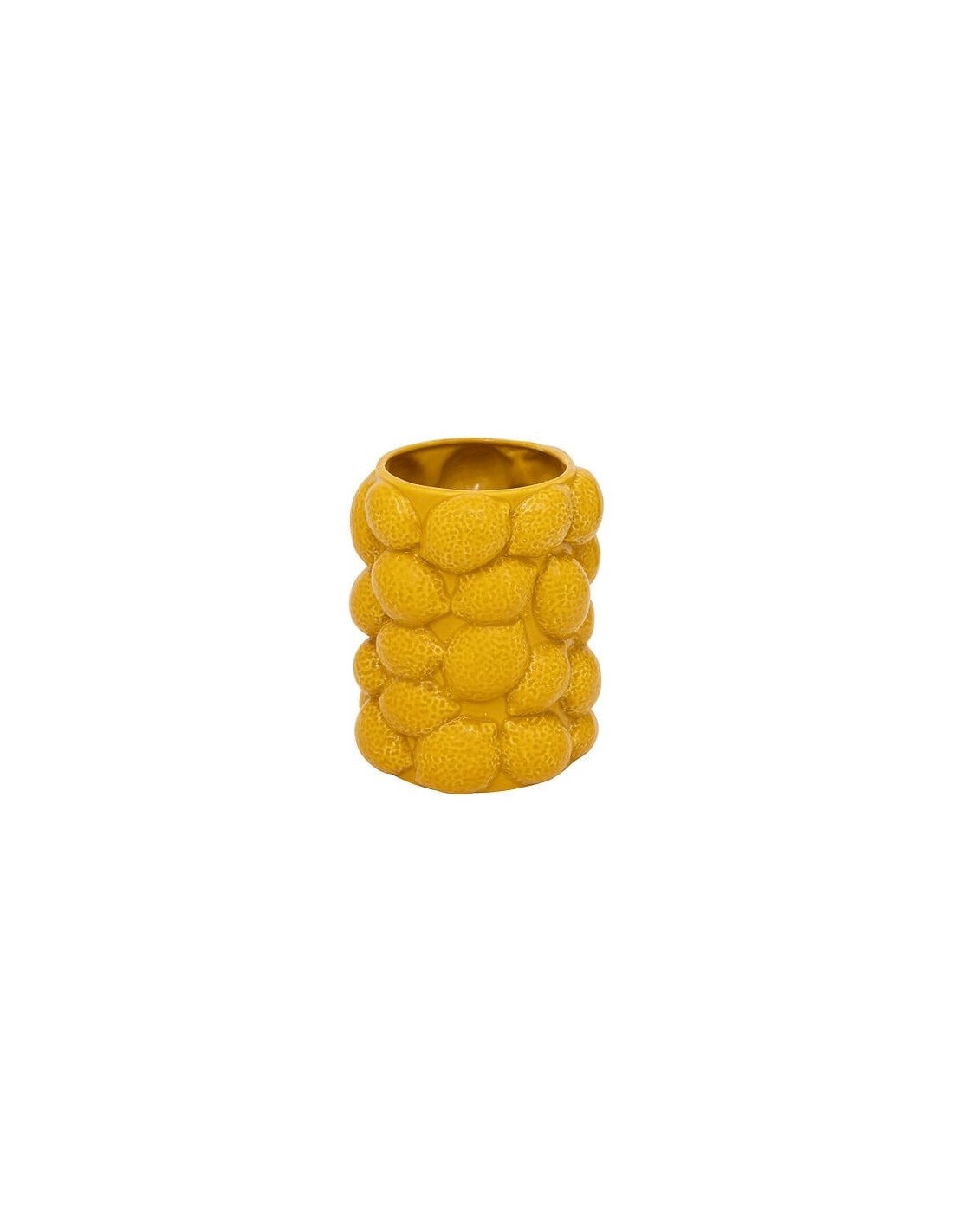 VASI D'ARREDO: vendita online Vaso Citrons, Yucatan, Ceramica Gialla, Alto 18 cm, Diametro 14 cm in offerta