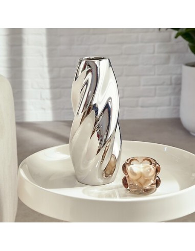 VASI D'ARREDO: vendita online Vaso Ceramica Sky, Argento, Alto 28,5 cm, Diametro 11,5 cm in offerta