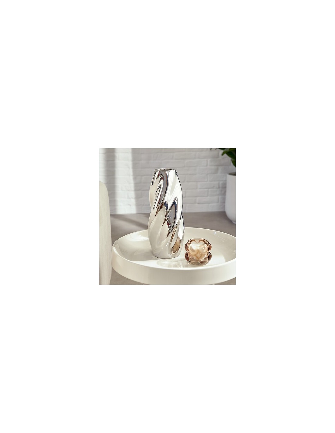 VASI D'ARREDO: vendita online Vaso Ceramica Sky, Argento, Alto 28,5 cm, Diametro 11,5 cm in offerta