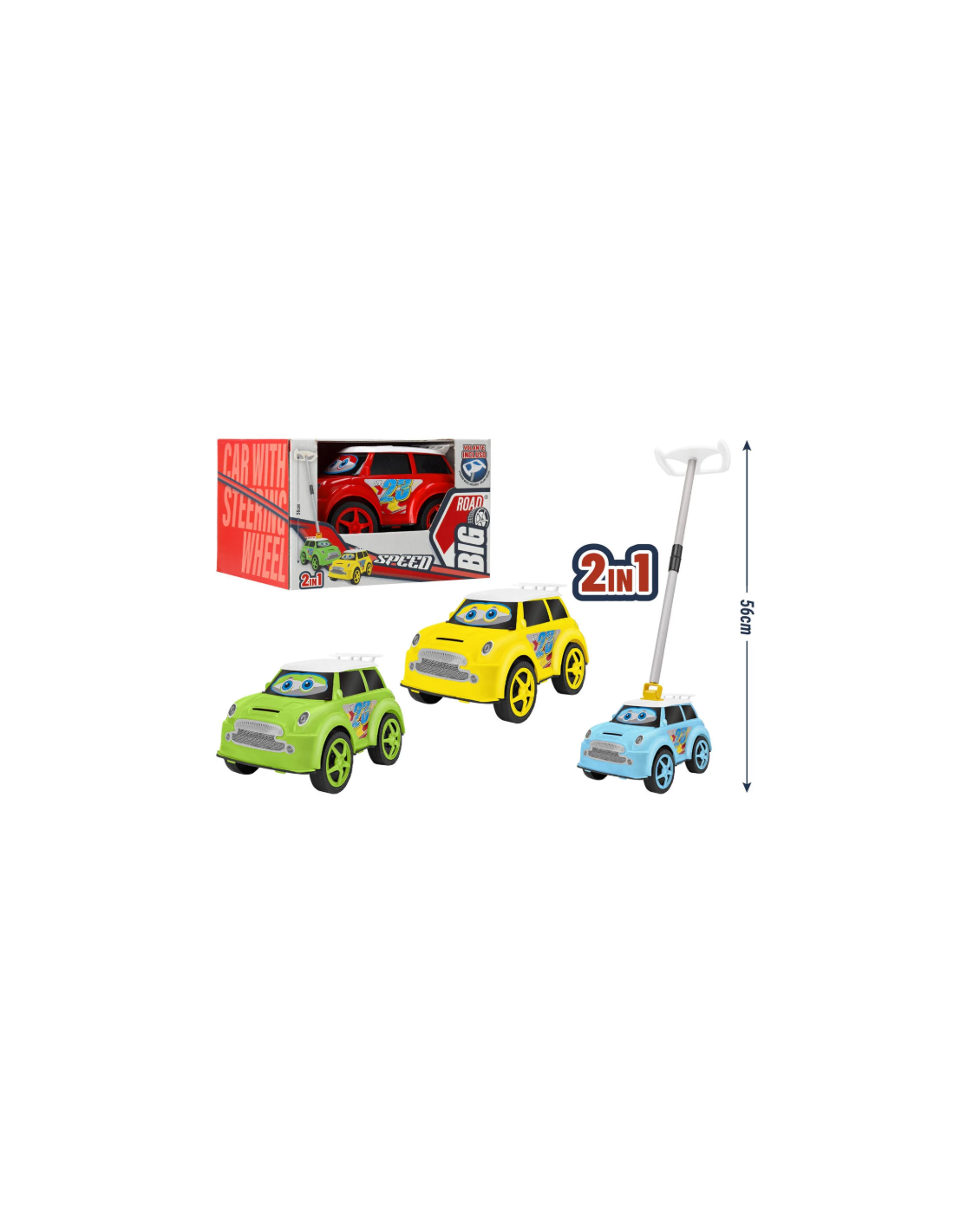 Auto 2in1 giocattolo con volante colori assortiti | shopincasa.it