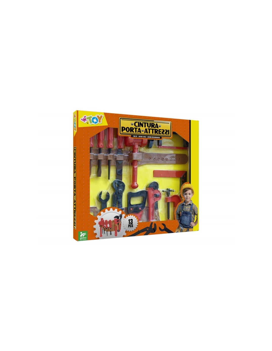 Cintura attrezzi da lavoro Globo Wtoy 41695, set 13 pezzi bambini 3+ | Shop in Casa