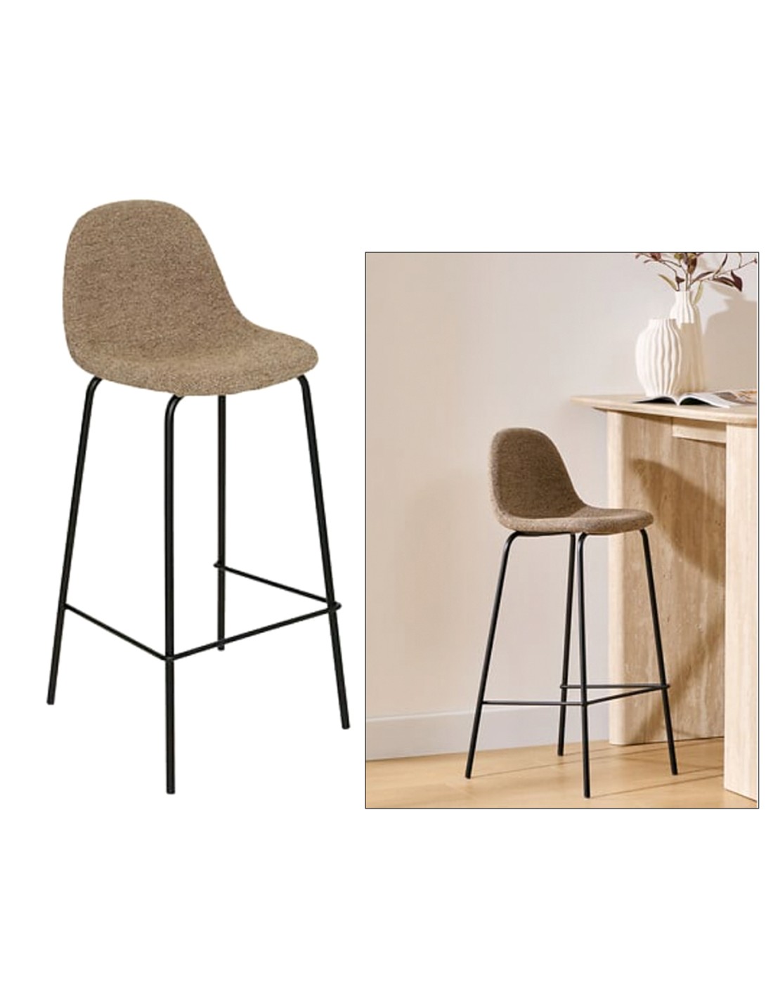 SGABELLO BAR 207387B VLADI MOKA H96CM