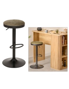 SGABELLO BAR 207390B ILSA NERO/KAKI H76CM
