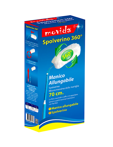 SPOLVERINO 64542 CATTURA POLVERE MANICO ALLUNGABILE 70CM
