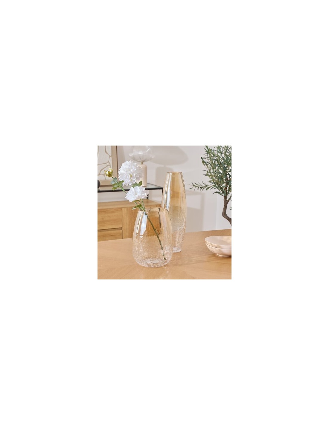 VASI D'ARREDO: vendita online Vaso, vetro craquelé, Alexis, trasparente, D.19 x H.25 cm in offerta