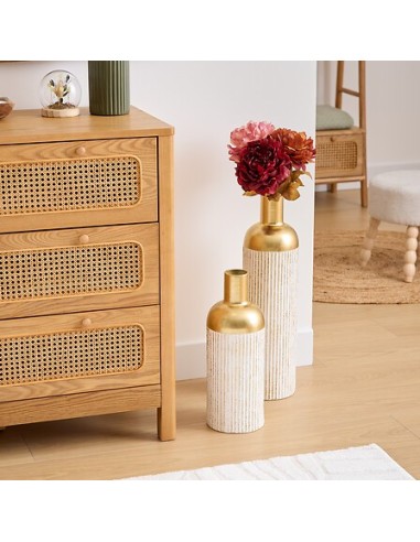 VASI D'ARREDO: vendita online Vaso, metallo, Mirsa, dorato, D.16 x H.43,5 cm, design elegante in offerta